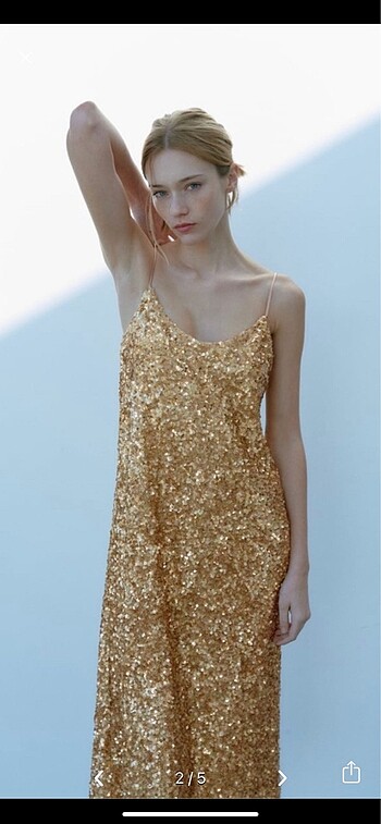 Zara Zara gold elbise