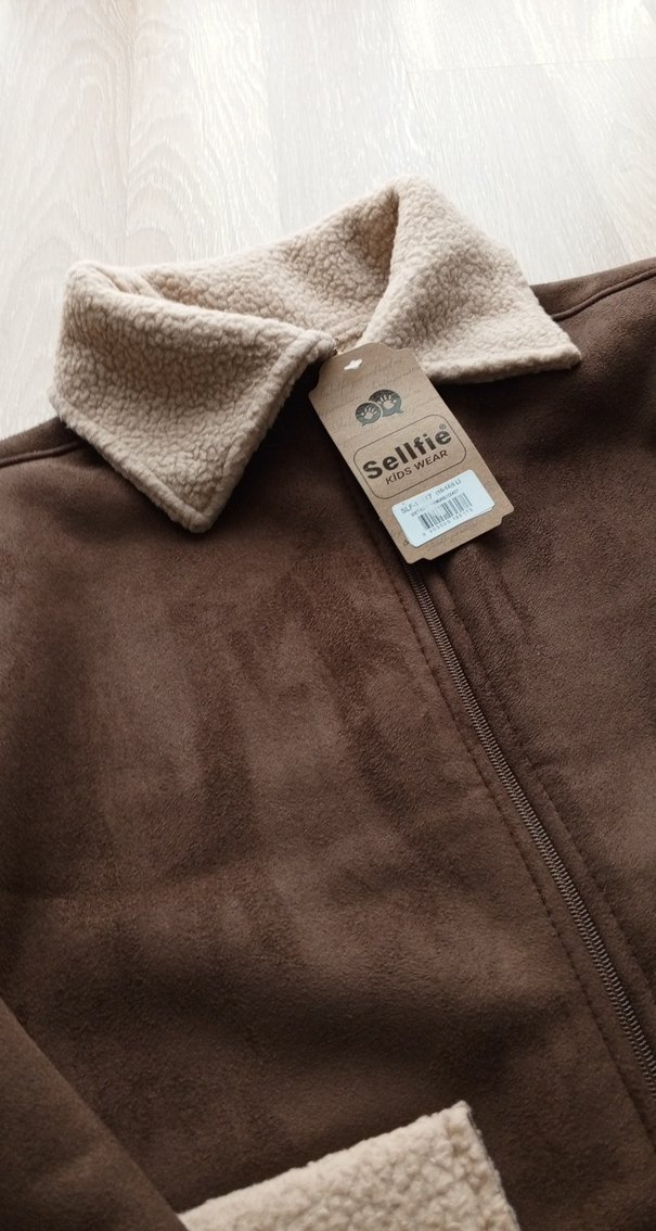 Kahverengi Kürklü  erkek çocuk ceket - Görsel 3