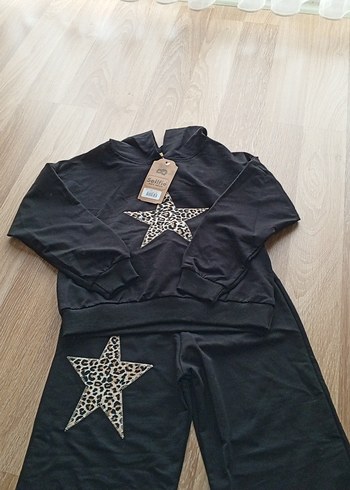 Siyah Leopar Desenli çocuk eşofman takımı - Görsel 6