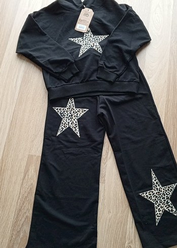 Siyah Leopar Desenli çocuk eşofman takımı - Görsel 3