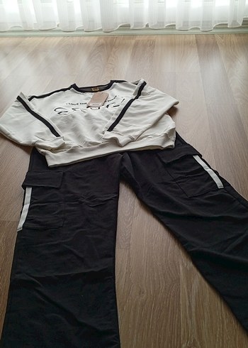 Kız Çocuk Gri Kuşaklı Eşofman Takımı - Görsel 6