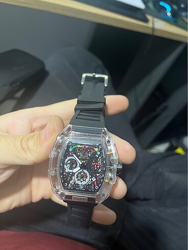 richard mille şeffaf kasa siyah silikon