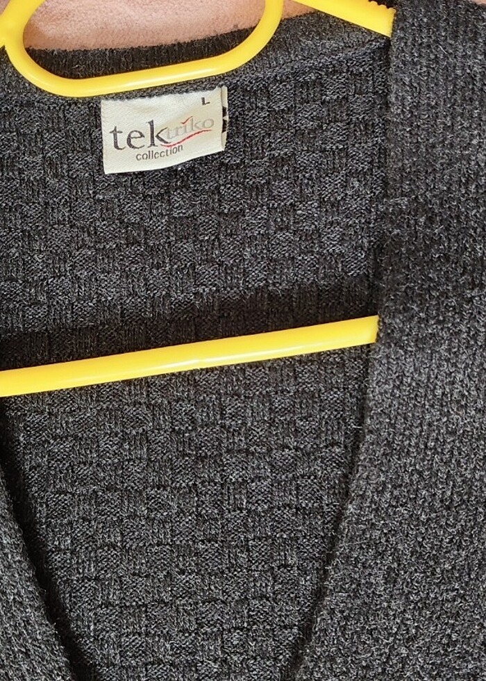 Kadın siyah yün hırka - Görsel 2