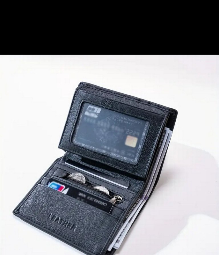 #Erkek Gerçek #Deri #Cüzdan, Retro İnce Dikey Kısa - Görsel 3