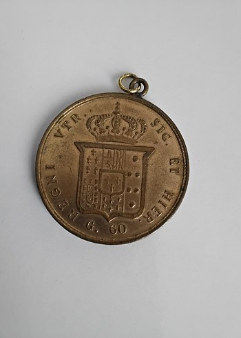 1857 Antika 'İki Sicilya Krallığı' Madeni Para 60 Grana