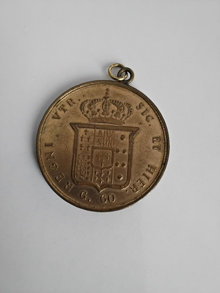 1857 Antika 'İki Sicilya Krallığı' Madeni Para  60 Grana - Görsel 2