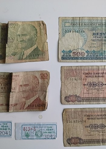 Eski Türk Lirası Banknot Seti 80'lerden