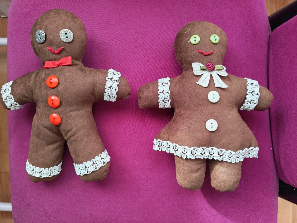 Kurabiye adam ve Kurabiye Kadın, ikilli set bez bebekler - Görsel 2