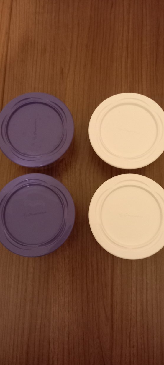 mor ve Beyaz Kapaklı Cam Saklama Kapları - Görsel 2