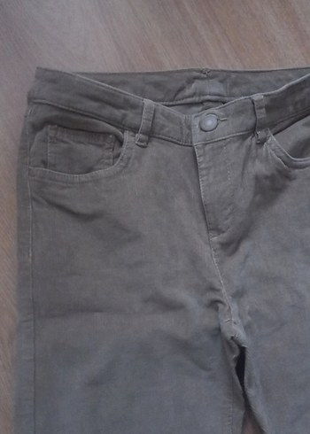 Bej Kadın Kumas Kadife Pantolon - Görsel 2