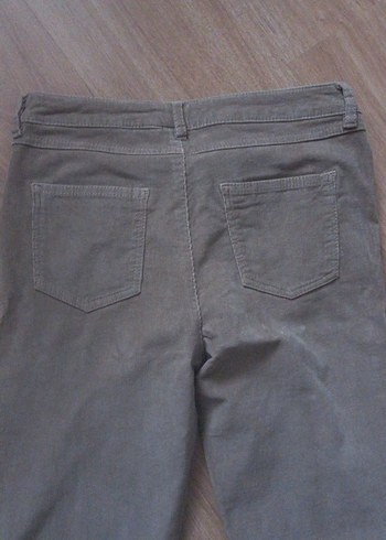 Bej Kadın Kumas Kadife Pantolon - Görsel 4