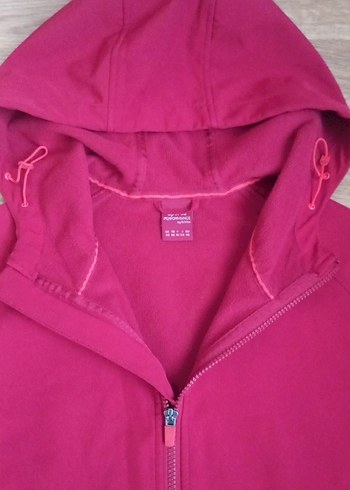 Kirmizi Renk Kapüşonlu Fermuarlı Kadın Spor  Ceket - Görsel 4