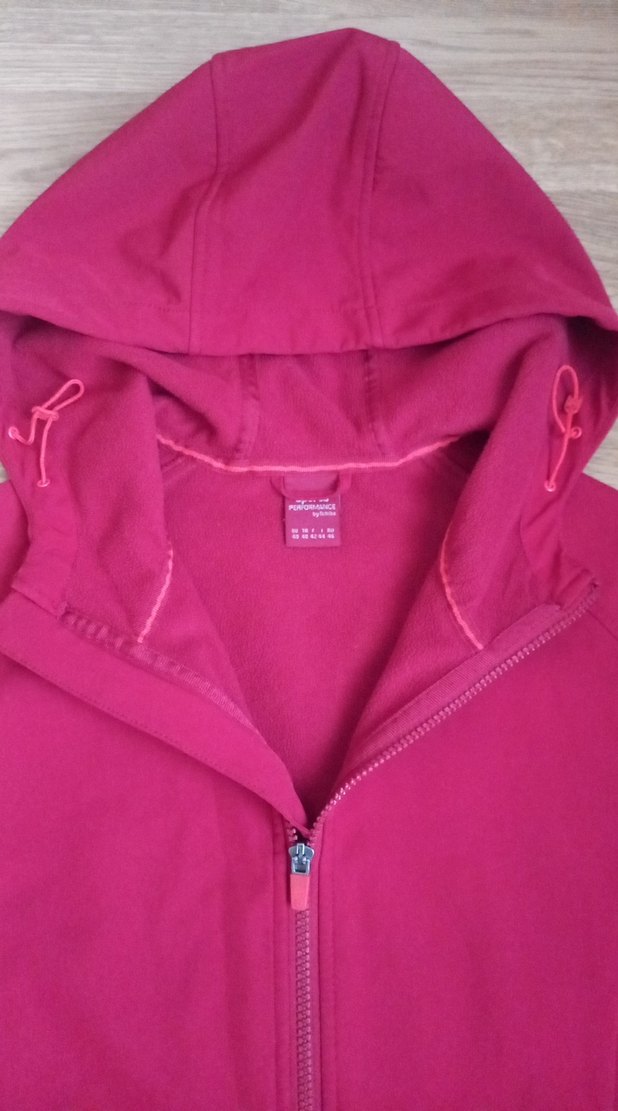 Kirmizi Renk Kapüşonlu Fermuarlı Kadın Spor  Ceket - Görsel 4