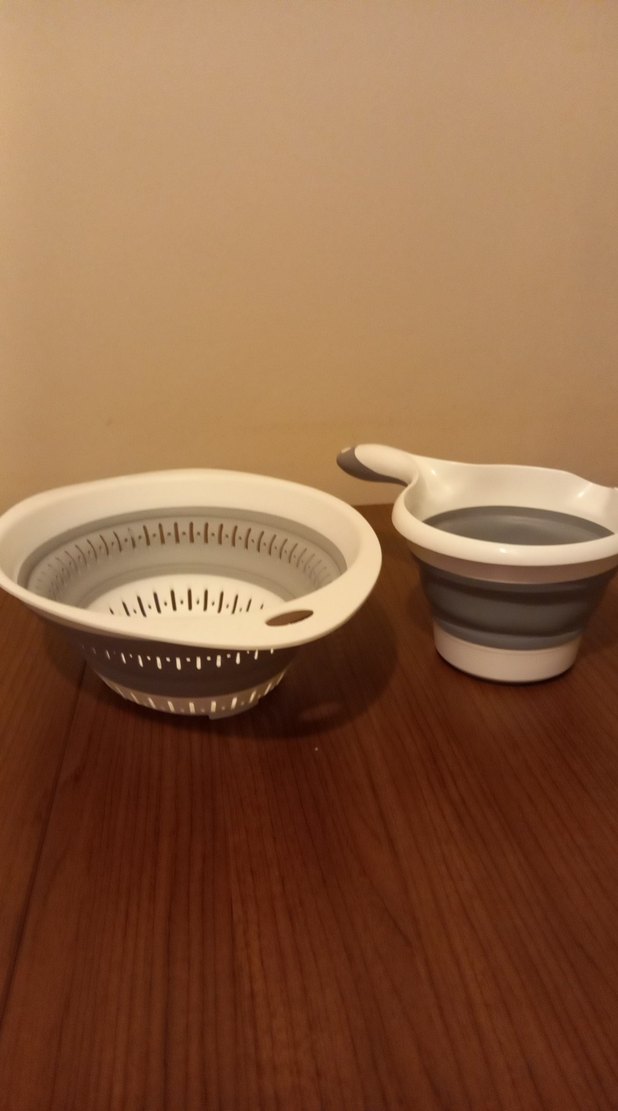 Katlanabilir Beyaz ve Gri Plastik Süzgeç Seti - Görsel 4