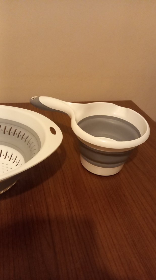 Katlanabilir Beyaz ve Gri Plastik Süzgeç Seti - Görsel 5