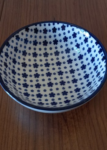 Koyu Mavi Çiçek Desenli Seramik Kase - Görsel 5