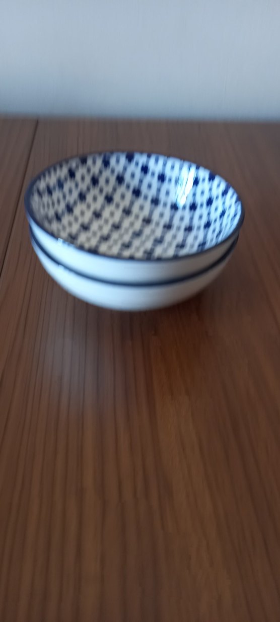 Koyu Mavi Çiçek Desenli Seramik Kase - Görsel 3