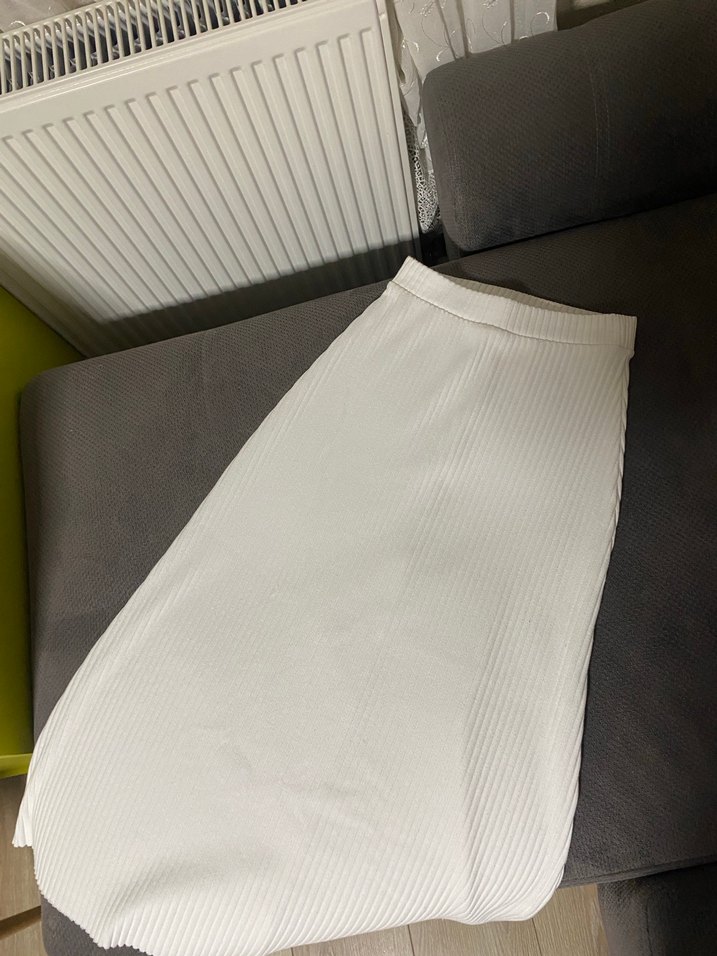 Kadın Beyaz Nakışlı Kumaş Pantolon - Görsel 3