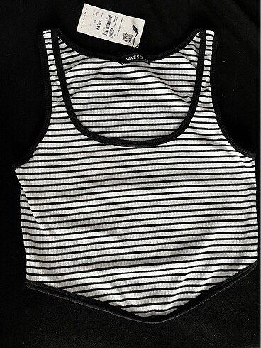 Çizgili crop top