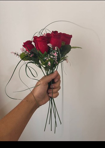 Kırmızı İpek yapay çiçek - Görsel 2