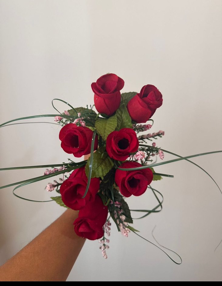 Kırmızı İpek yapay çiçek - Görsel 3