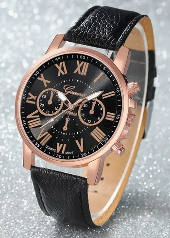 Klasik Siyah Goth Kadın Kol Saati - Görsel 3