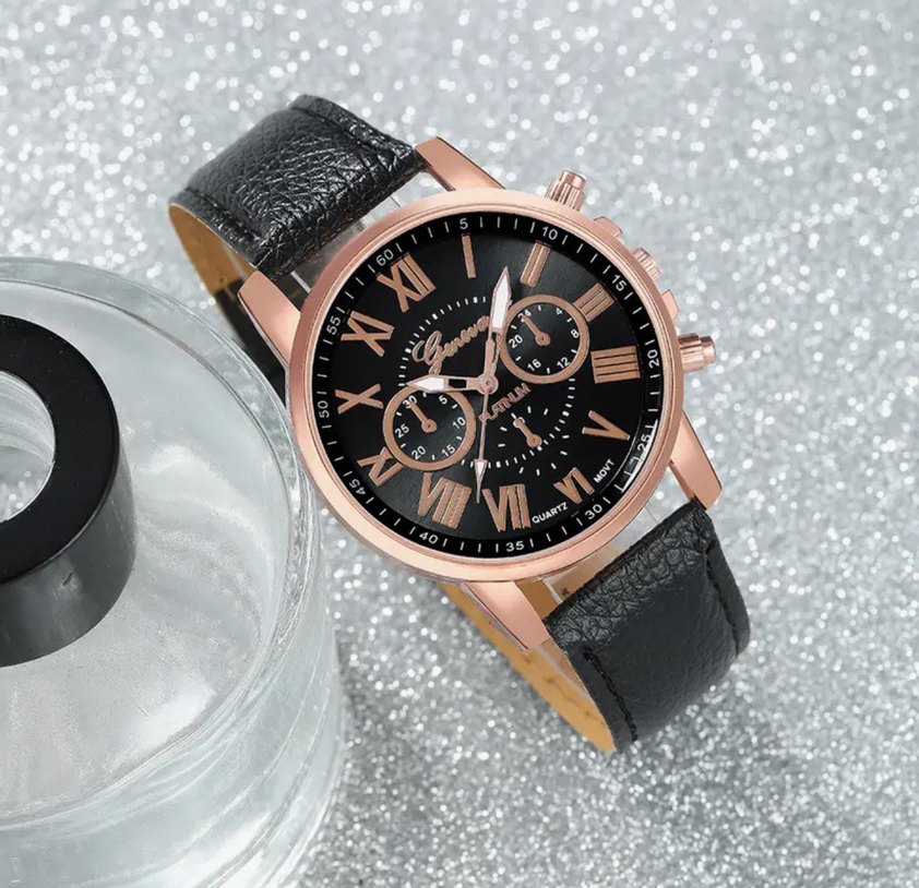 Klasik Siyah Goth Kadın Kol Saati - Görsel 4