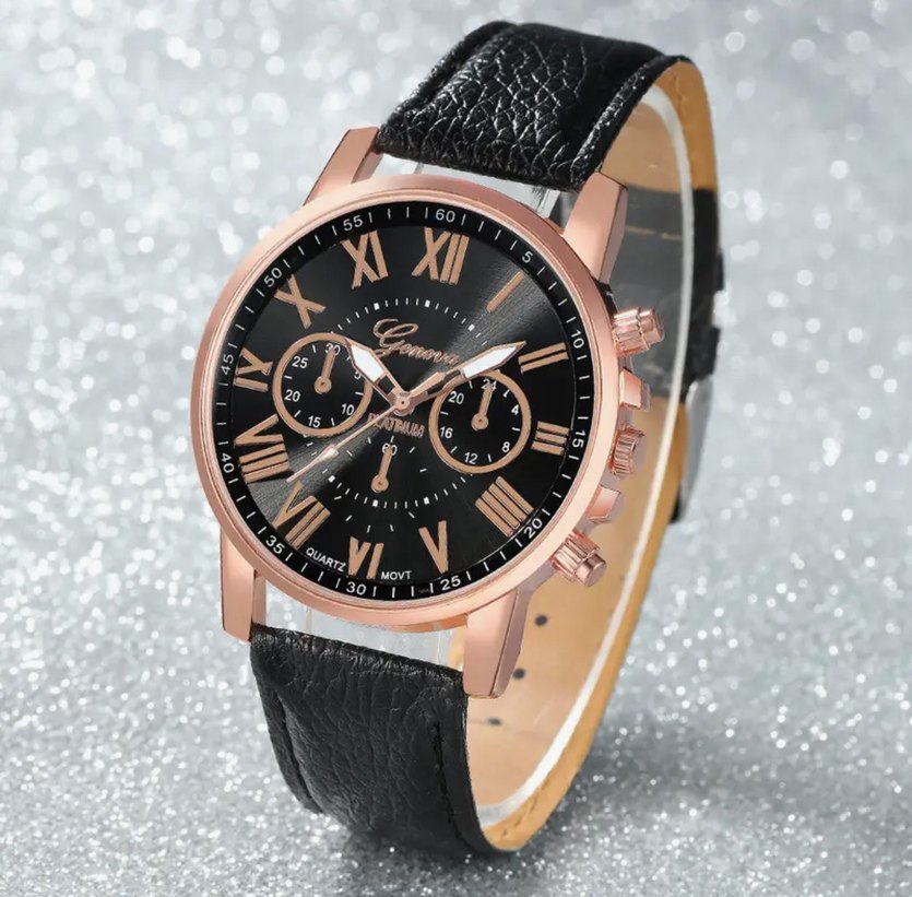 Klasik Siyah Goth Kadın Kol Saati - Görsel 3