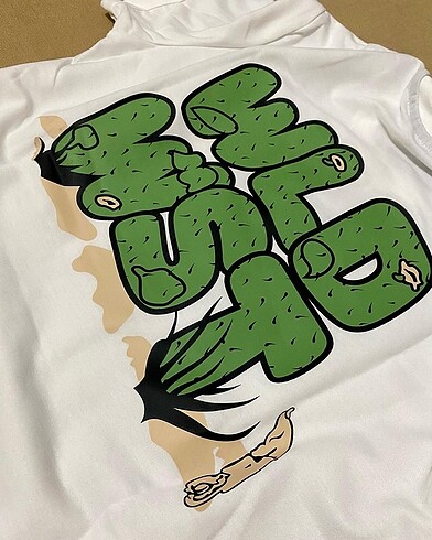 xl Beden beyaz Renk Baskılı Oversize Tişört