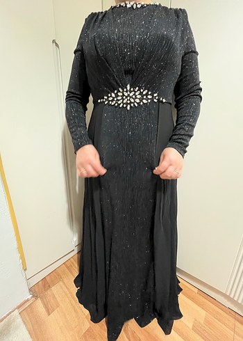 Abiye Uzun Siyah Gotik Kadın Abiye Elbise sadece 1 kez giyinildi
