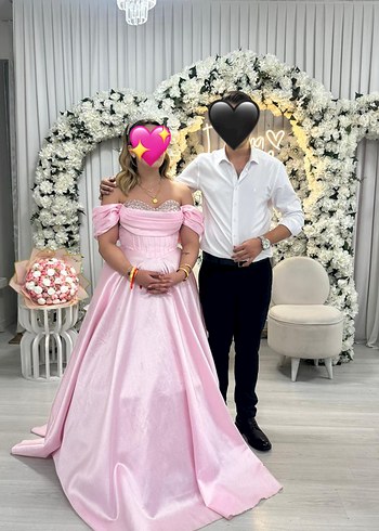 Pudra Pembe nişan elbisesi - Görsel 2
