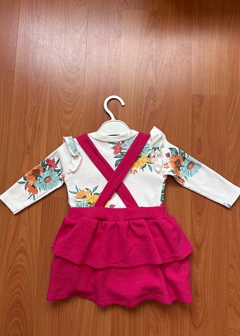 Çiçekli Fırfırlı Kız Çocuk Elbise - Görsel 3