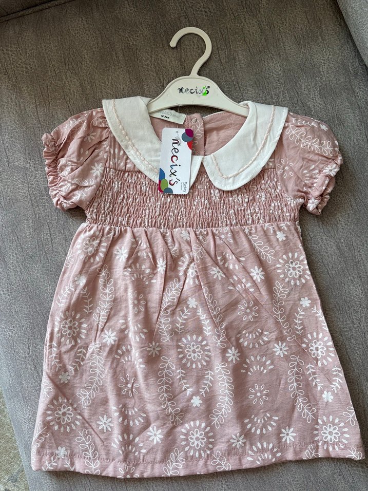 Kız Çocuk Nakışlı Fırfırlı Elbise - Görsel 2