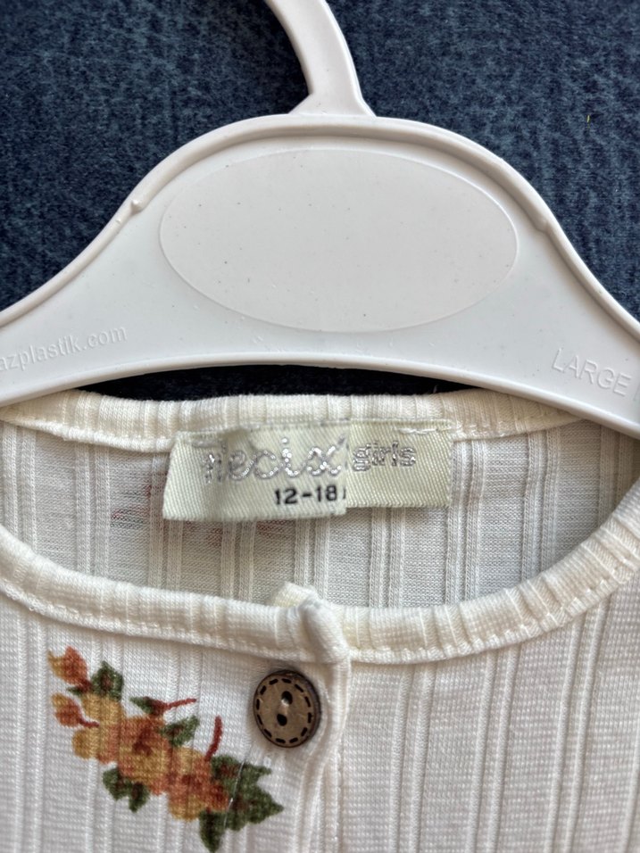 Kız Çocuk Çiçekli Pamuklu Uzun Kollu Elbise - Görsel 4