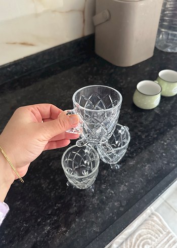 Kristal Görünümlü Şeffaf Kahve Fincanı Seti - Görsel 2