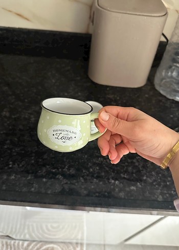 Yeşil 'Homemade with Love' Porselen Fincan Seti - Görsel 2