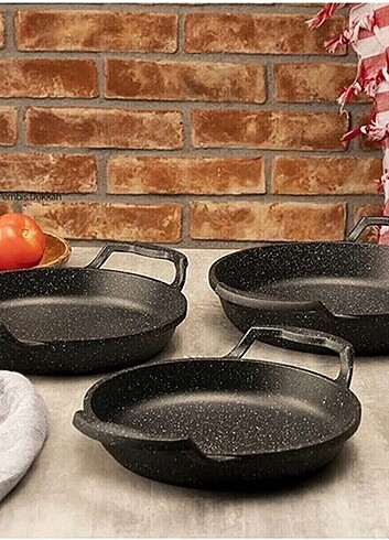 Essence Essenso Granit Döküm Sahan Seti 18-20-22CM(K)