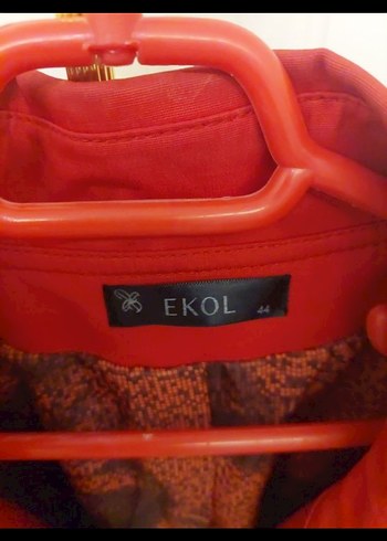 Ekol EKOL MARKA Stil Kırmızı Düğmeli Trençkot