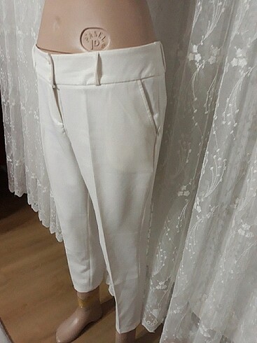 44 Beden Beyaz kumaş bayan pantalon