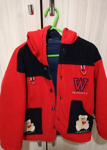 Kız Çocuk Renkli Düğmeli Ceket - Görsel 3