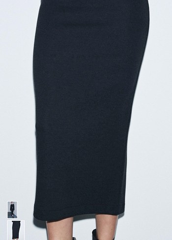 Siyah Uzun Kadın Triko Elbise - Görsel 2