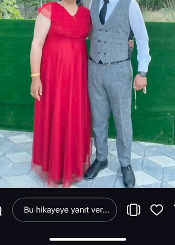 Kırmızı Uzun Kollu Drape Detaylı Abiye