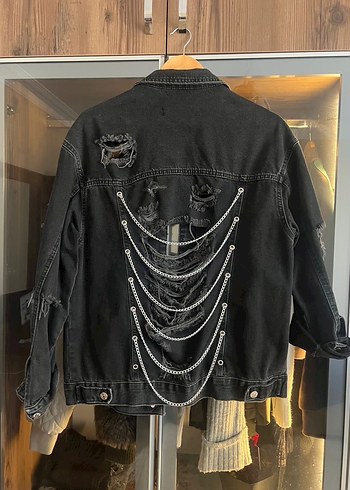 Dilvin siyah Düğmeli Denim Ceket - Görsel 3