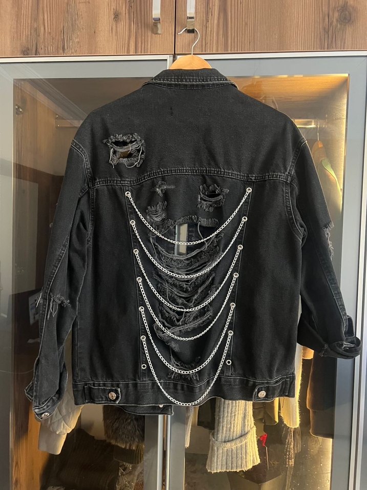 Dilvin siyah Düğmeli Denim Ceket - Görsel 3