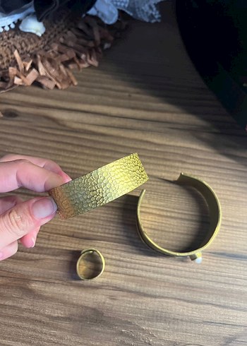 Bohem Tarzı Parlak Altın Tokalı Bilezik pirinç takısı - Görsel 3