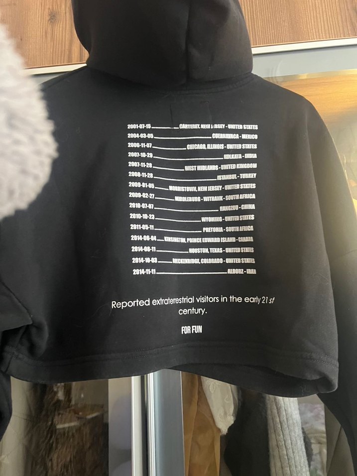 For Fun Siyah Baskılı Crop Sweatshirt - Görsel 3