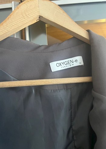 Maymoda Düğmeli Gri Kadın Blazer Ceket - Görsel 2