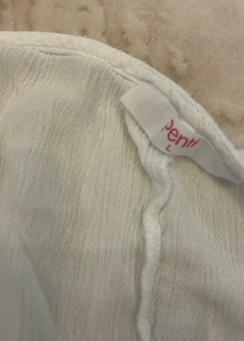 Beyaz Dantel Detaylı Keten Bohem Kadın pareo - Görsel 6