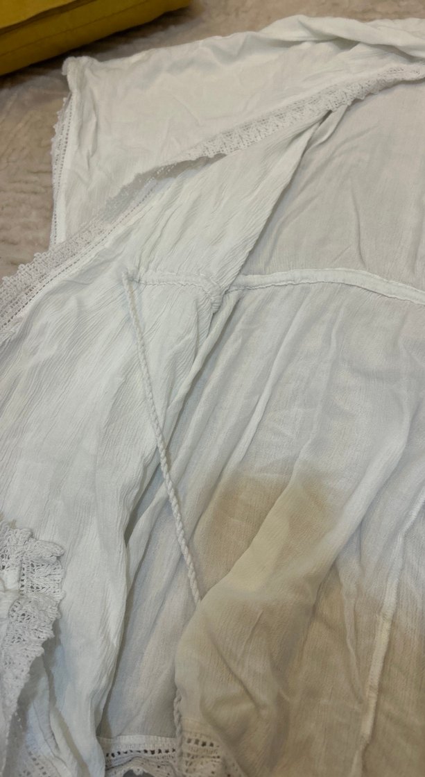 Beyaz Dantel Detaylı Keten Bohem Kadın pareo - Görsel 4