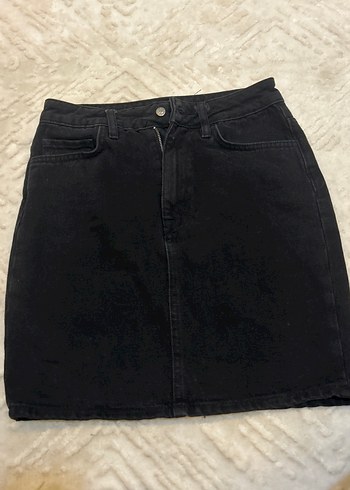 Siyah Denim Mini Etek